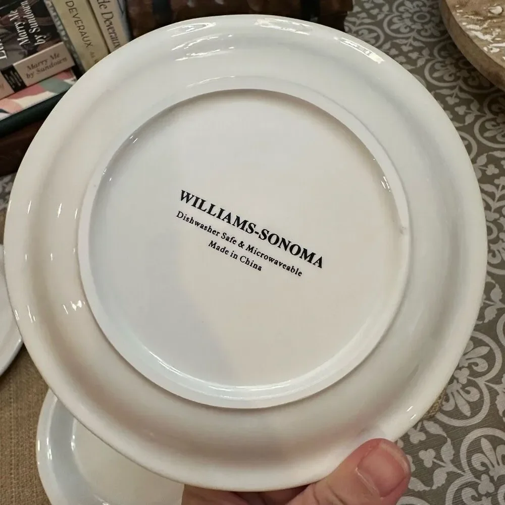 Williams Sonoma Appetizer Round Corkscrew Plates 2003 Vintage 6‎ Piece NEW